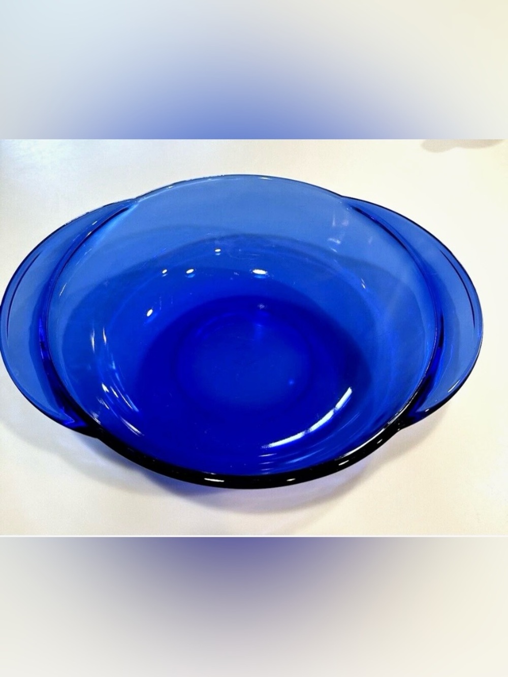 Anchor Hocking Essential Cobalt Blue 2 QT casserole dish serving bowl w/ handles